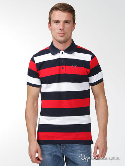 Поло Paul & Shark, цвет синий,красный,белый