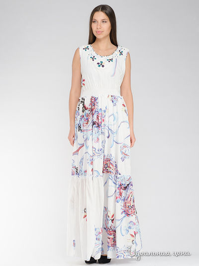 Платье Nudie, цвет белый, бирюзовый