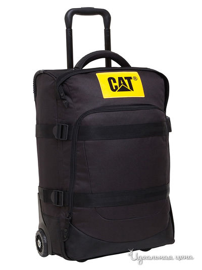 Чемодан дорожный на колесах CAT, цвет черный, желтый