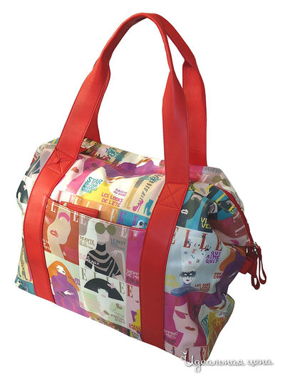 Сумка дорожная Elle, цвет белый, красный