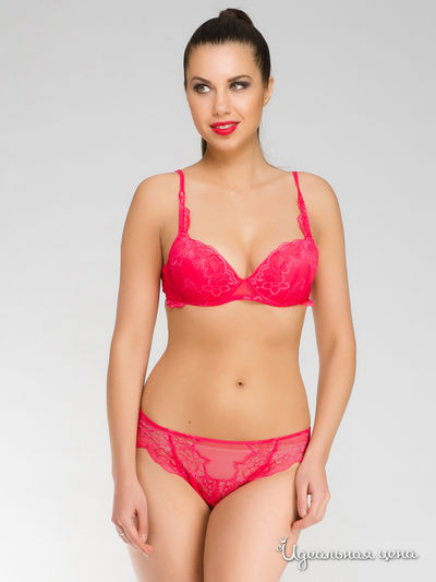 Комплект, бюстгальтер и трусы Cotton Club, цвет фуксия