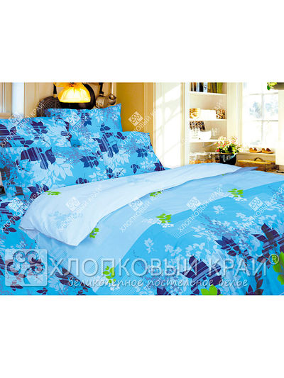 Комплект постельного белья 1,5 спальный Хлопковый Край, цвет голубой