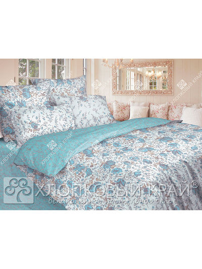 Комплект постельного белья 1,5 спальный Хлопковый Край, цвет голубой