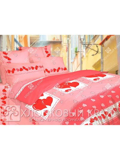 Комплект постельного белья двуспальный Хлопковый Край, цвет розовый