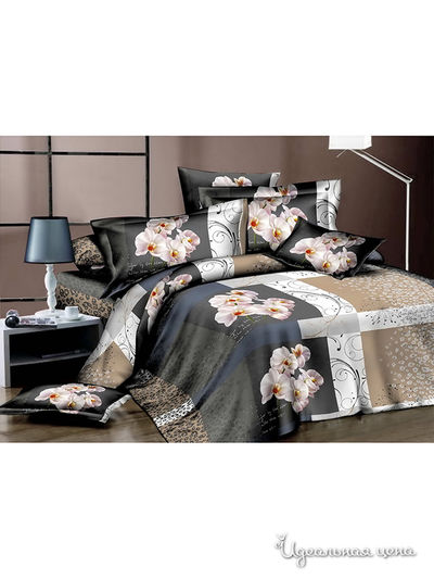 Комплект постельного белья 2-х спальный 3D Shinning Star, цвет бежевый, серый