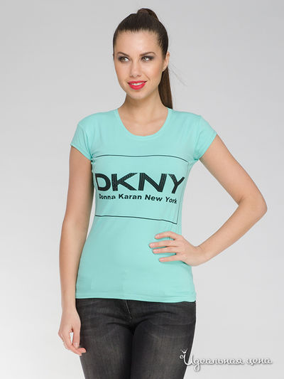Футболка DKNY, цвет бирюзовый