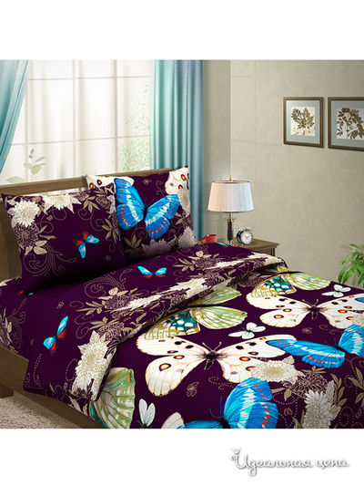 Комплект постельного белья Евро Традиция Текстиля, цвет фиолетовый