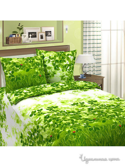 Комплект постельного белья двуспальный Традиция Текстиля, цвет зеленый