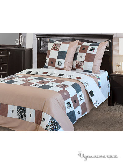 Комплект постельного белья семейный, наволочка 70х70 см Блакiт, цвет бежевый