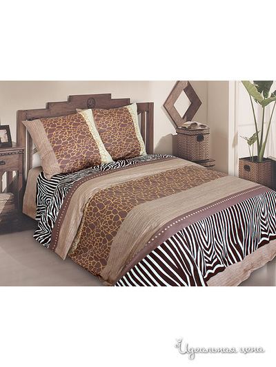 Комплект постельного белья семейный, 50*70 см Блакiт, цвет бежевый, коричневый