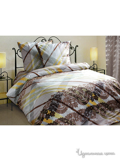 Комплект постельного белья семейный, наволочка 50х70 см Блакiт, цвет бежевый