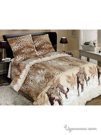 Комплект постельного белья евро, наволочка 70х70 см Блакiт, цвет бежевый