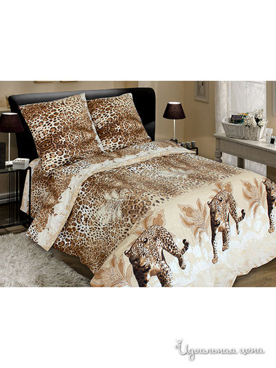 Комплект постельного белья семейный, наволочка 70х70 см Блакiт, цвет бежевый