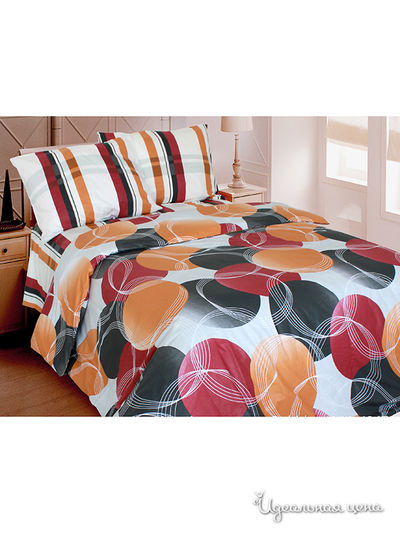 Комплект постельного белья семейный, 50*70 см Блакiт, цвет белый, оранжевый, красный