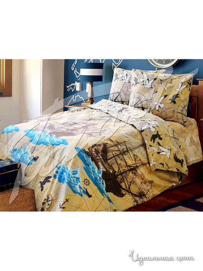 Комплект постельного белья семейный, 50*70 см Блакiт, цвет бежевый
