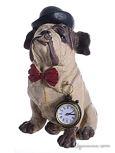 Статуэтка "Собака с часами" PetitJardin, цвет бежевый, черный