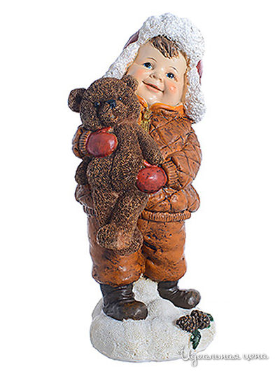 Статуэтка "Мальчик с мишкой" PetitJardin, цвет коричневый