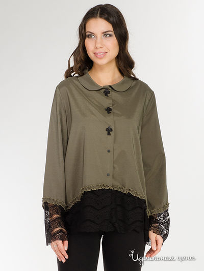 Блуза Adzhedo, цвет хаки, черный