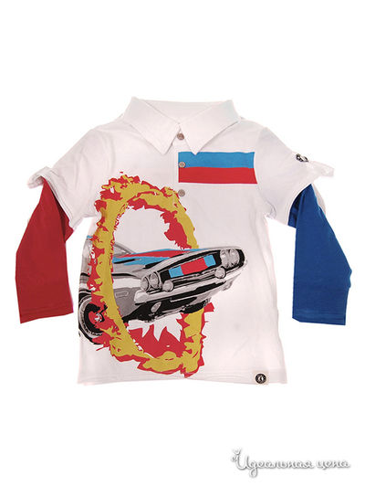 Поло Mini Shatsu, цвет белый, красный, синий