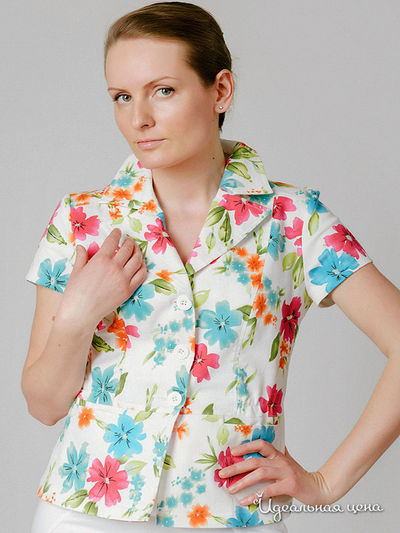 Жакет Essa, цвет белый, голубой, розовый