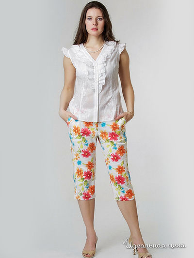 Капри Essa, цвет белый, голубой, розовый