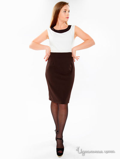 Платье La Via Estelar, цвет коричневый, белый