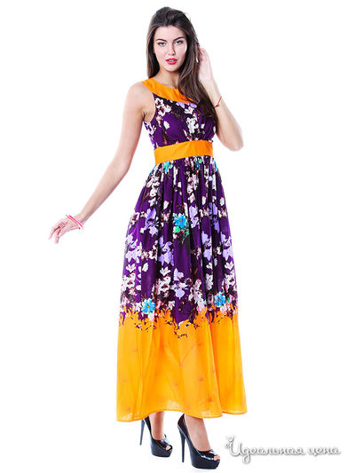 Платье La Via Estelar, цвет фиолетовый, оранжевый