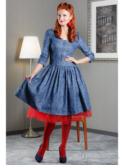 Платье Tasha Martens, цвет синий, красный