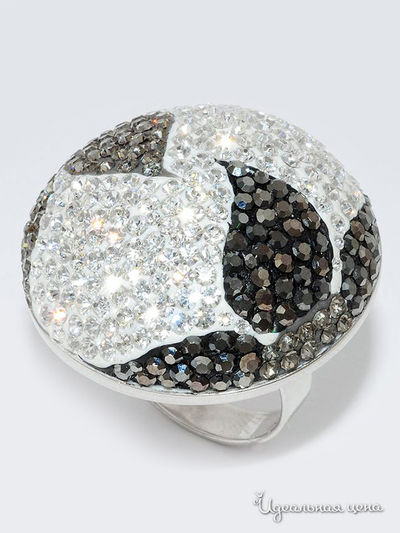 Кольцо SILVER-WINGS, цвет белый, черный