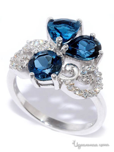 Кольцо SILVER-WINGS, цвет синий