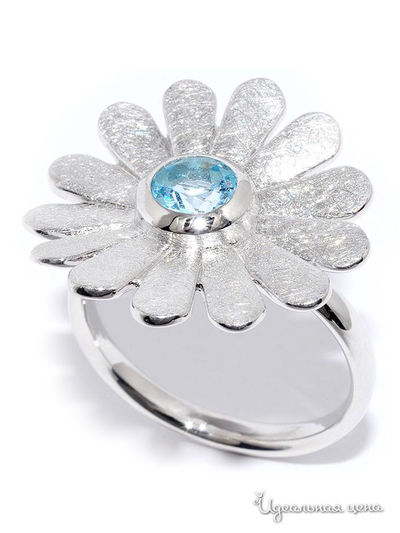 Кольцо SILVER-WINGS, цвет голубой