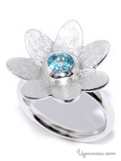 Кольцо SILVER-WINGS, цвет голубой
