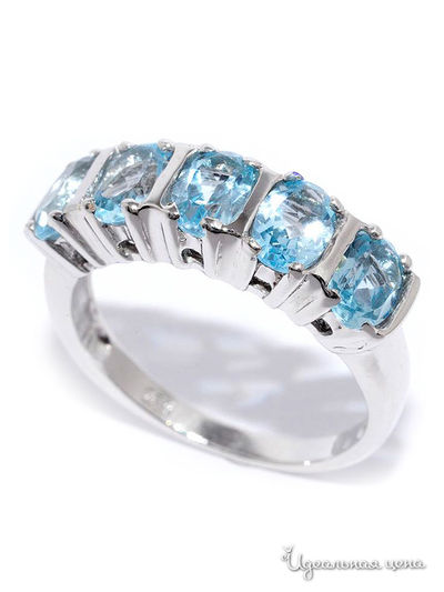 Кольцо SILVER-WINGS, цвет голубой