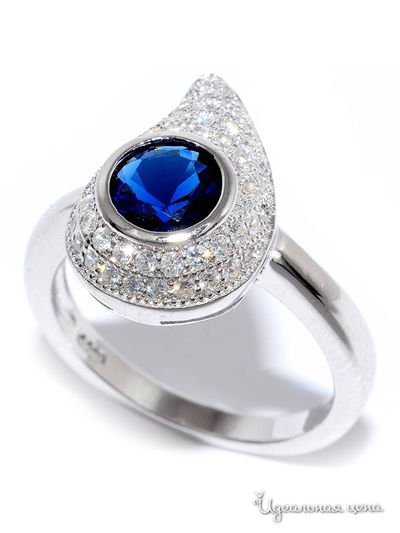 Кольцо SILVER-WINGS, цвет синий