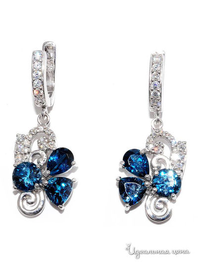 Серьги SILVER-WINGS, цвет синий