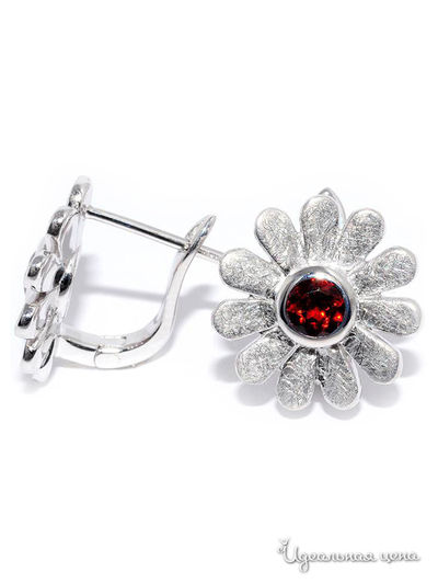 Серьги SILVER-WINGS, цвет бордовый