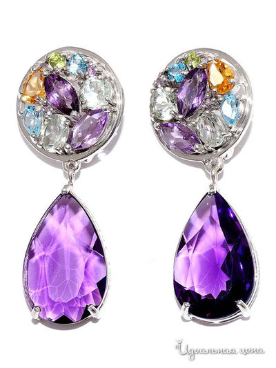 Серьги SILVER-WINGS, цвет сиреневый