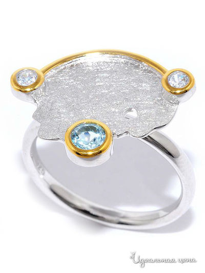 Кольцо SILVER-WINGS, цвет голубой