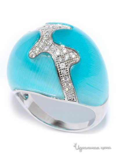 Кольцо SILVER-WINGS, цвет голубой