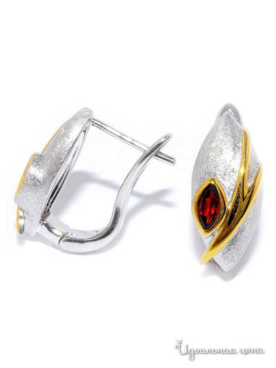 Серьги SILVER-WINGS, цвет бордовый