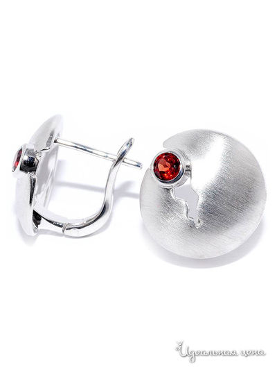 Серьги SILVER-WINGS, цвет бордовый