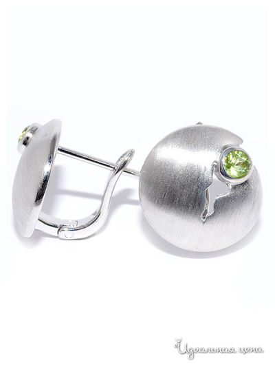 Серьги SILVER-WINGS, цвет зеленый