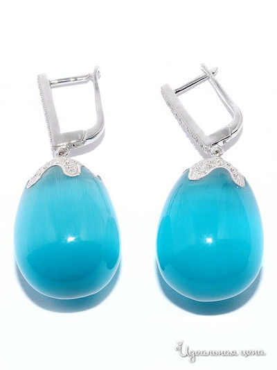 Серьги SILVER-WINGS, цвет голубой