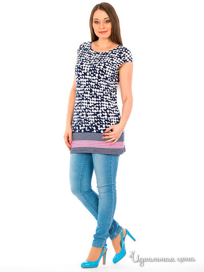 Туника S & A Style, цвет синий, белый