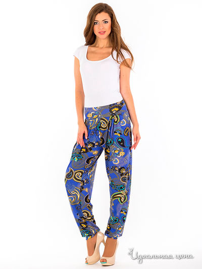 Брюки S & A Style, цвет синий, желтый