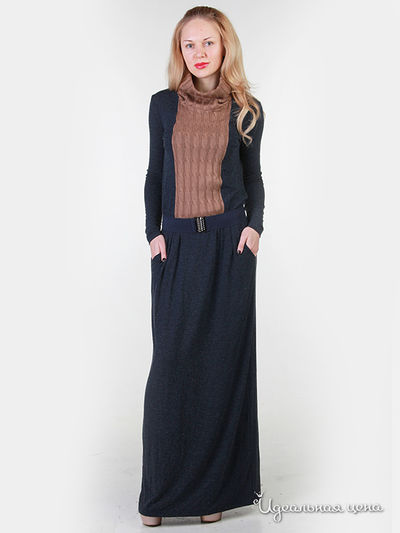 Платье Majaly, цвет темно-синий, коричневый