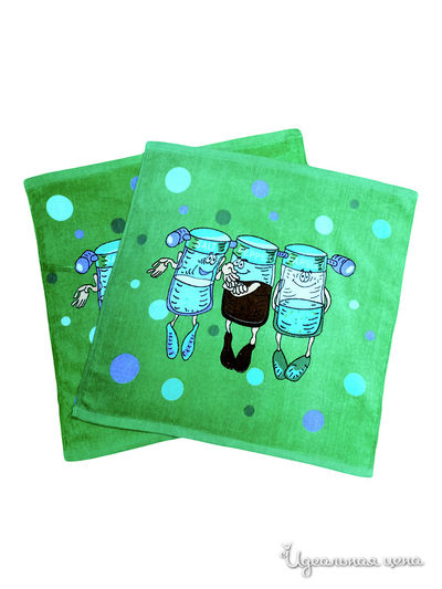 Набор полотенец, 2 шт Текстильный каприз, цвет зеленый
