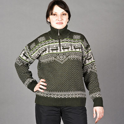 Свитер KAMA, цвет цвет темно-зеленый