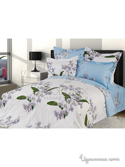 Комплект постельного белья 1,5-спальный Goldtex, цвет голубой, молочный