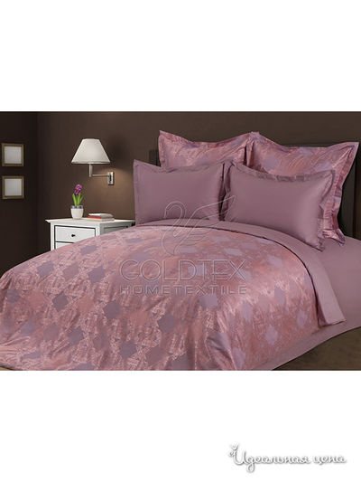 Комплект постельного белья двуспальный с европростыней Goldtex, цвет сиреневый